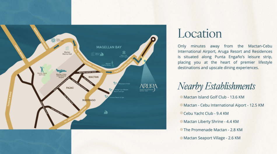 Aruga Resort and Residences location map, Punta Engaño Lapu-Lapu City